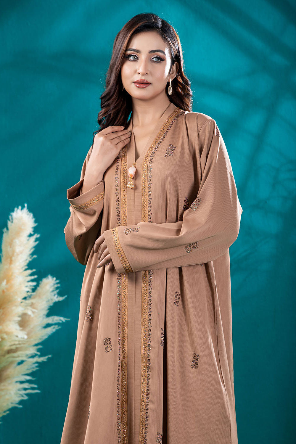 Luxurious Borka with Embroidery & Stone Work