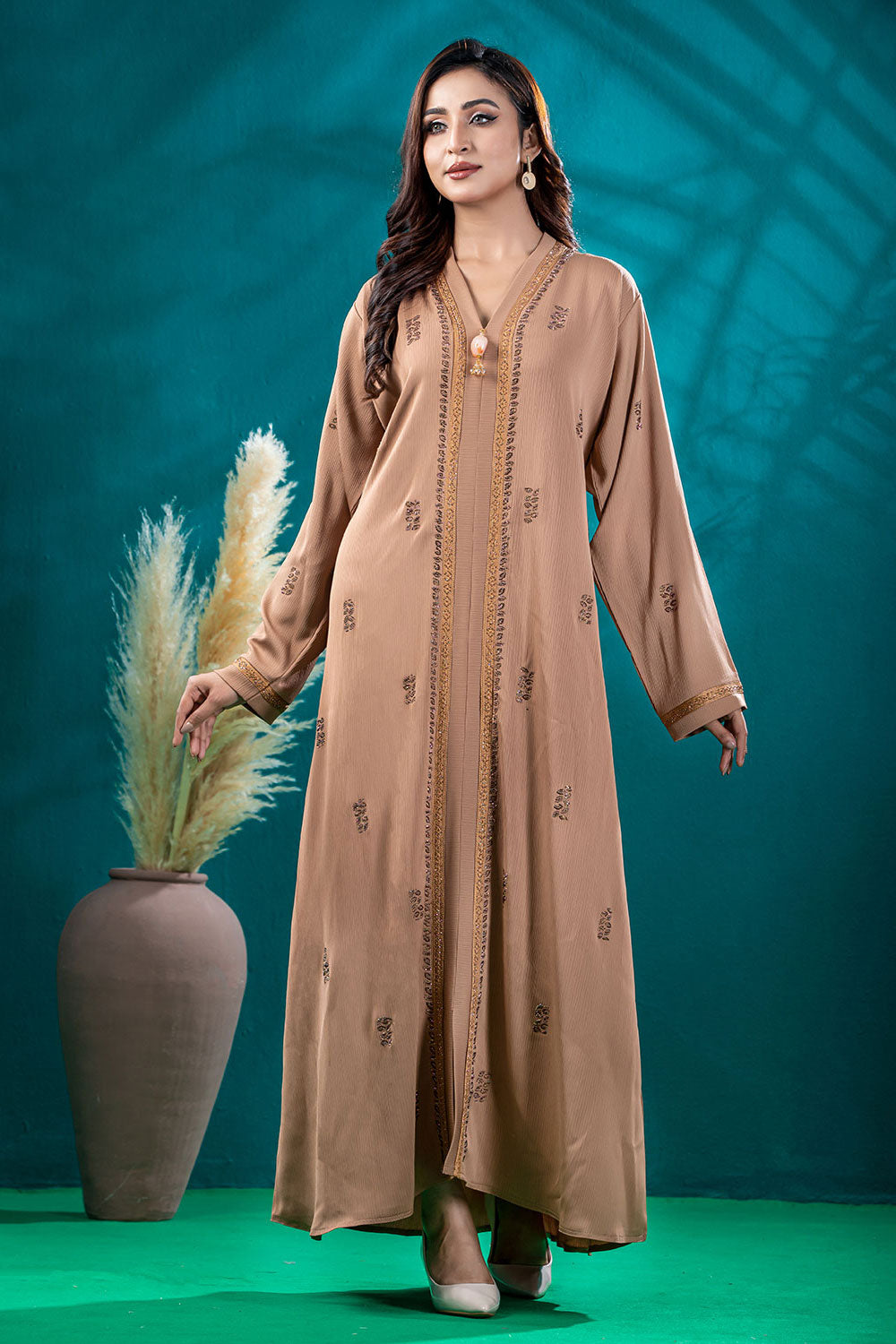 Luxurious Borka with Embroidery & Stone Work